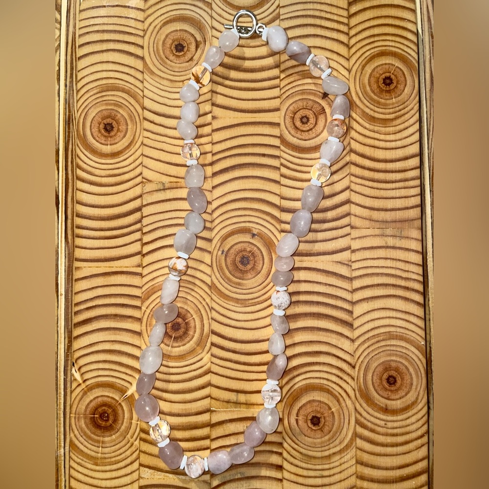 Pink gem necklace